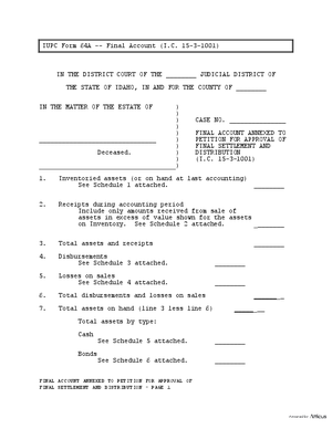 Thumbnail of Idaho Form Final Account