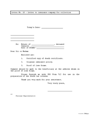 LTR18: Letter To Insurance Company For Collection - Idaho | Atticus® Forms