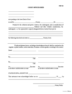 Thumbnail of Iowa Form Court Officer Deed