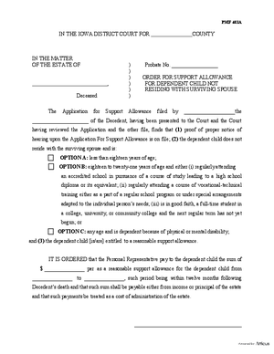 PMF 403A: Order For Support Allowance For Dependent Child Not Residing ...